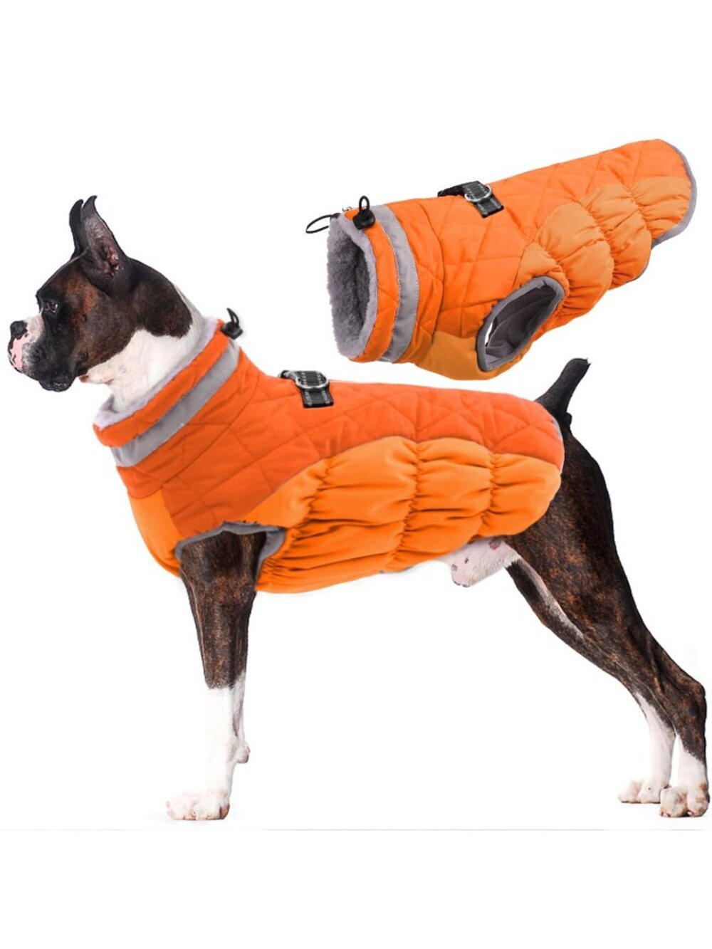 Lelepet "L" Dog Coat Warm Dog Coat Waterproof Dogs Jacket  Harness Built in